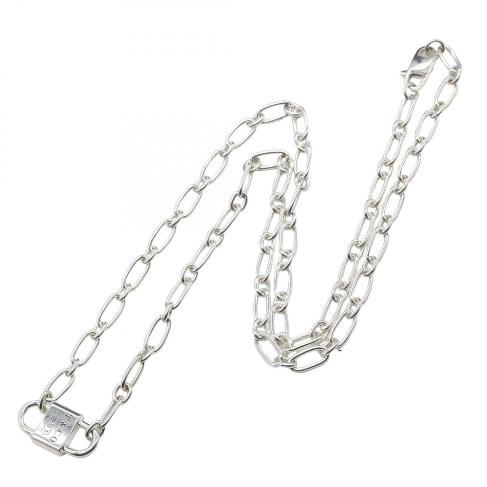 Tiffany Co Double Lock Necklace Silver